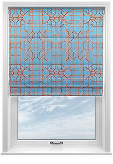 Bamboo Candy, Red Blue - Twist&Fit Roman Blind
